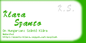 klara szanto business card